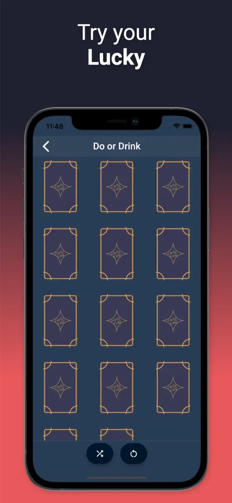 Card gameplay - Interactive truth or dare experience